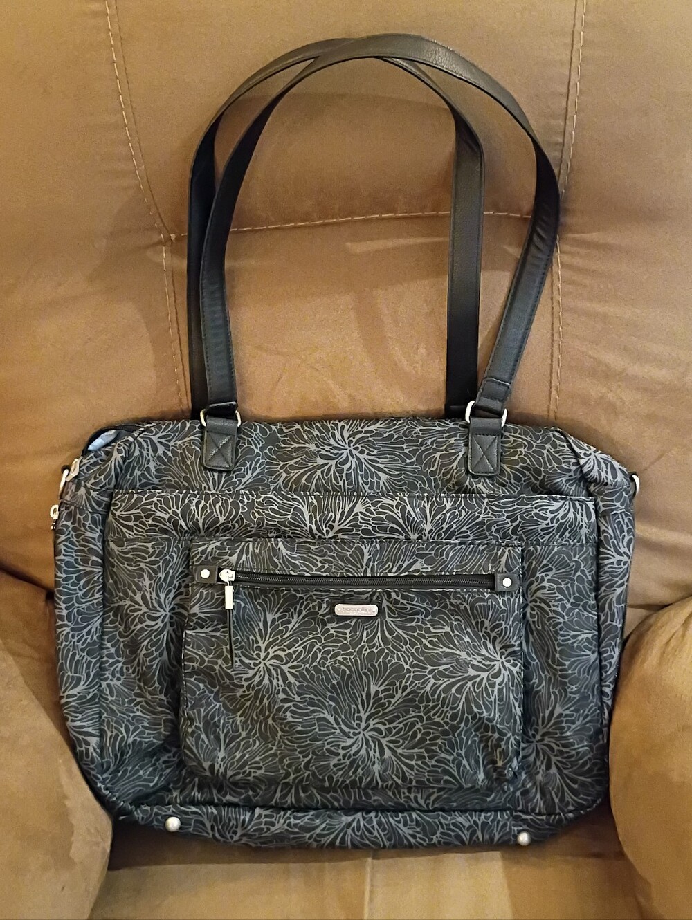 Baggallini Floral Print expandable laptop Tote Bag